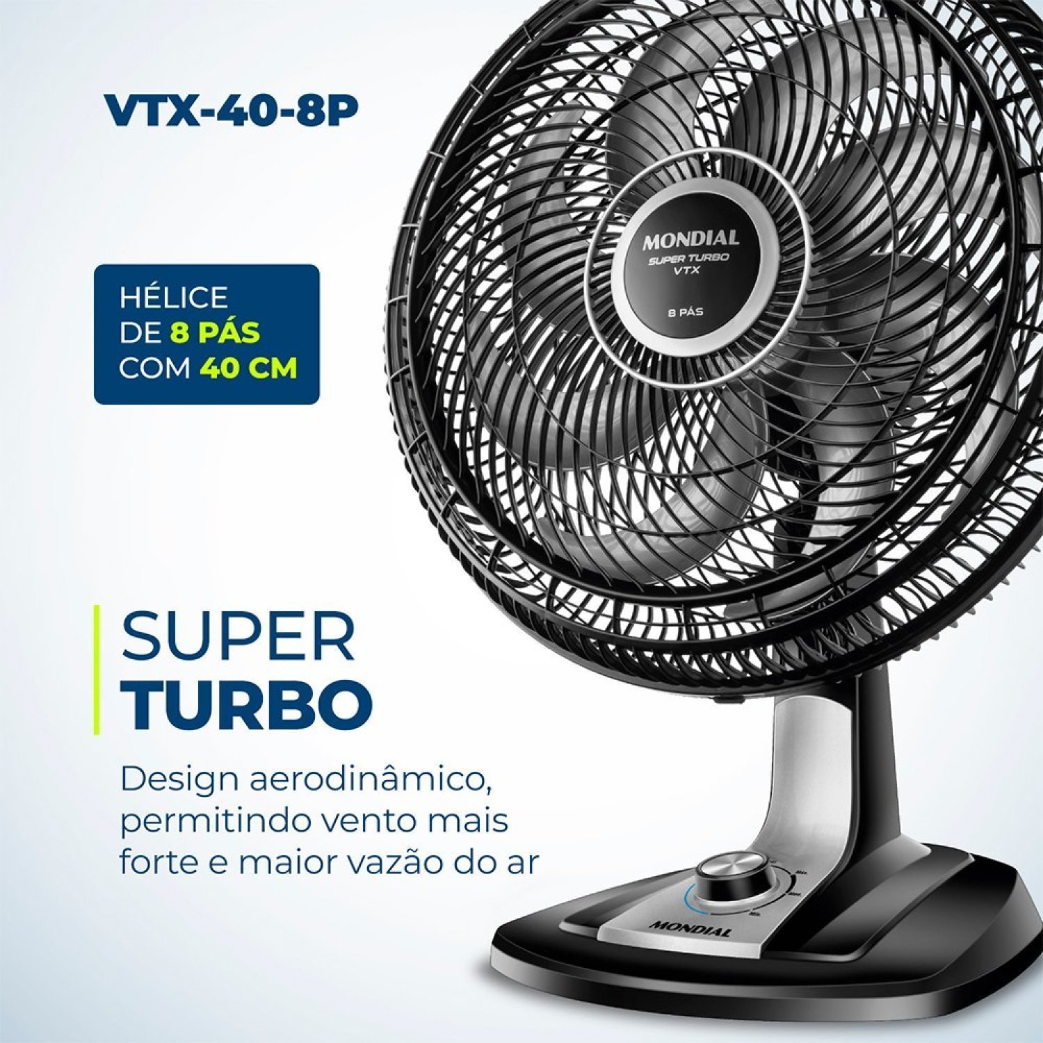 Ventilador 40cm Super Turbo 8 Pás 140w 220v Vtx-40-8p Mondial - 4