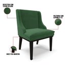 Ver mais imagens de Kit 10 Cadeiras Estofadas Para Sala De Jantar Base Fixa De Madeira Preto Lia Veludo Verde - Ibiza