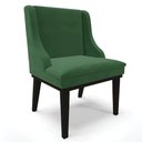 Ver imagem 2 de Kit 10 Cadeiras Estofadas Para Sala De Jantar Base Fixa De Madeira Preto Lia Veludo Verde - Ibiza