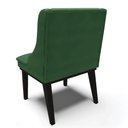 Ver imagem 4 de Kit 10 Cadeiras Estofadas Para Sala De Jantar Base Fixa De Madeira Preto Lia Veludo Verde - Ibiza