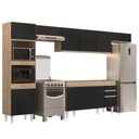 Ver imagem 1 de Armário de Cozinha Modulada 5 Peças CP13 Balcão sem Tampo Castanho/Preto - Lumil Lumil Móveis