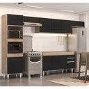Ver imagem 2 de Armário de Cozinha Modulada 5 Peças CP13 Balcão sem Tampo Castanho/Preto - Lumil Lumil Móveis