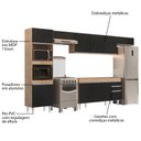 Ver imagem 3 de Armário de Cozinha Modulada 5 Peças CP13 Balcão sem Tampo Castanho/Preto - Lumil Lumil Móveis