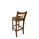 Ver imagem 5 de Kit 3 Banquetas Rubi Nogueira Alta em Madeira Maciça de Eucalipto Encosto em Madeira Corino Caramelo