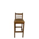 Ver imagem 7 de Kit 3 Banquetas Rubi Nogueira Alta em Madeira Maciça de Eucalipto Encosto em Madeira Corino Caramelo