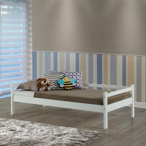 Cama Solteiro em Madeira Maciça Reversível Casatema MadeiraOriginals Branco