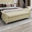 Ver imagem 1 de Recamier Puff Estofado King 195 Cm Ágata Linho Creme
