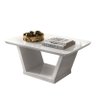 Mesa de Centro Lotus Tampo Chanfrado com Vidro Branco Gloss - PR Móveis - 1