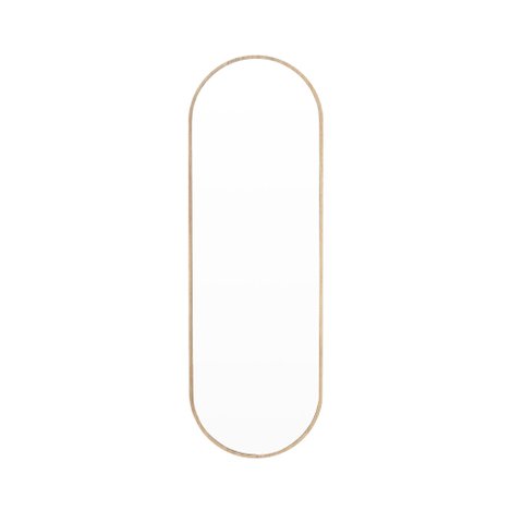 Espelho Oval Shay  Grande 150cm x 50cm Minimalista com Moldura em Madeira Tauari   Casavee