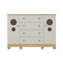 Ver imagem 7 de Cômoda Infantil 125cm 2 Portas com Vidro e 4 Gavetas Bombom Multimóveis Mp4465 Madeirado/off White