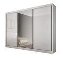 Ver imagem 2 de Guarda-Roupa Casal MDF com Espelho 3 Portas 6 Gavetas Soberano Branco