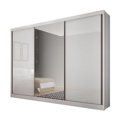 Guarda-Roupa Casal MDF com Espelho 3 Portas 6 Gavetas Soberano - 2