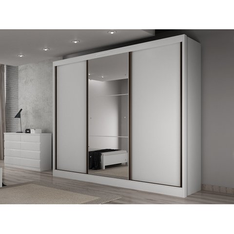Guarda-Roupa Casal MDF com Espelho 3 Portas 6 Gavetas Soberano