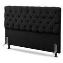 Ver imagem 1 de Cabeceira Cama Box Solteiro Lylla 90cm Capitonê com Frame Suede Preto - Desk Design