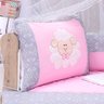 Kit Berço Menina Rosa Padrão Americano Ovelha Bordado 10 Peças 100% Algodão - 2