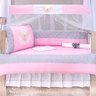 Kit Berço Menina Rosa Padrão Americano Ovelha Bordado 10 Peças 100% Algodão - 1
