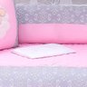 Kit Berço Menina Rosa Padrão Americano Ovelha Bordado 10 Peças 100% Algodão - 4