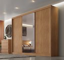 Ver imagem 1 de Guarda-Roupa Casal MDF com Espelho 3 Portas 6 Gavetas Soberano Marrom/Cumaru