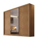Ver imagem 2 de Guarda-Roupa Casal MDF com Espelho 3 Portas 6 Gavetas Soberano Marrom/Cumaru