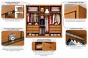 Ver imagem 6 de Guarda-Roupa Casal MDF com Espelho 3 Portas 6 Gavetas Soberano Marrom/Cinamomo