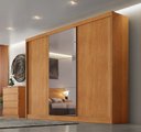 Ver imagem 1 de Guarda-Roupa Casal MDF com Espelho 3 Portas 6 Gavetas Soberano Marrom/Cinamomo
