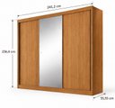 Ver imagem 4 de Guarda-Roupa Casal MDF com Espelho 3 Portas 6 Gavetas Soberano Marrom/Cinamomo