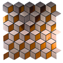 Ver imagem 1 de Pastilha Adesiva Aluminio Decoração Banheiro Cobre Tridimens