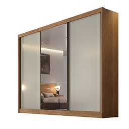 Guarda-Roupa Casal MDF com Espelho 3 Portas 6 Gavetas Soberano - 2