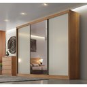 Ver imagem 1 de Guarda-Roupa Casal MDF com Espelho 3 Portas 6 Gavetas Soberano