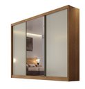 Ver imagem 2 de Guarda-Roupa Casal MDF com Espelho 3 Portas 6 Gavetas Soberano Marrom/Cumaru Fendi