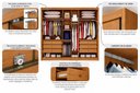 Ver imagem 6 de Guarda-Roupa Casal MDF com Espelho 3 Portas 6 Gavetas Soberano Marrom/Cinamomo Fendi