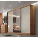 Ver imagem 1 de Guarda-Roupa Casal MDF com Espelho 3 Portas 6 Gavetas Soberano