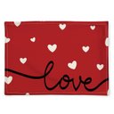 Ver imagem 1 de Lugar Americano Vermelho com Estampa Love e Corações - Romântico e Impactante - 37x50cm