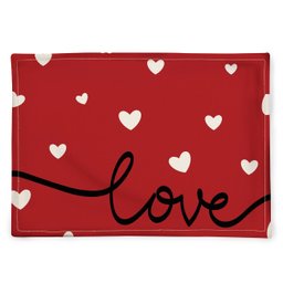 Lugar Americano Vermelho com Estampa Love e Corações - Romântico e Impactante - 37x50cm - 1