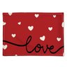 Lugar Americano Vermelho com Estampa Love e Corações - Romântico e Impactante - 37x50cm - 1