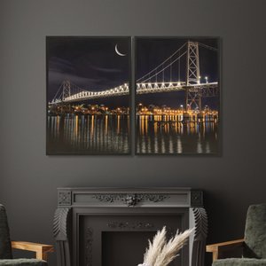 Quadro Ponte Iluminada Duplo 50x70 - 2 Peças