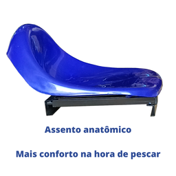 Cadeira Para Barco De Pesca Giratória Piloteiro Concha:Cadeira Barco Azul - 2