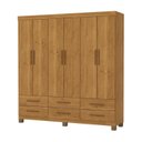 Ver imagem 2 de Guarda-Roupa 6 Portas 6 Gavetas com Pés Denver Marrom/Cinamomo