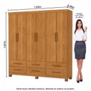 Ver imagem 3 de Guarda-Roupa 6 Portas 6 Gavetas com Pés Denver Marrom/Cinamomo