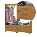 Ver imagem 6 de Guarda-Roupa 6 Portas 6 Gavetas com Pés Denver Marrom/Cinamomo