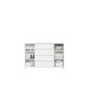 Ver imagem 7 de Cômoda 2 Portas Correr 4 Gavetas Evidenza Branco/Freijó
