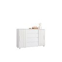 Ver imagem 5 de Cômoda 2 Portas Correr 4 Gavetas Evidenza Branco/Freijó