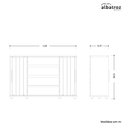 Ver imagem 6 de Cômoda 2 Portas Correr 4 Gavetas Evidenza Branco/Freijó