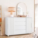Ver imagem 3 de Cômoda 2 Portas Correr 4 Gavetas Evidenza Branco/Freijó