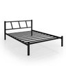 Cama Casal Bruna 100% de Aço Estilo Industrial Moveis House Auxiliar Preto - 2