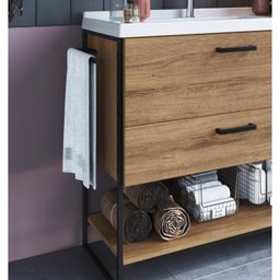 Gabinete para Banheiro 80cm com Lavatório - 5 Gabinete para Banheiro 80cm com Lavatório - 5
