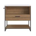 Ver imagem 3 de Gabinete para Banheiro 80cm com Lavatório Marrom/Preto/Mel