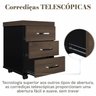 Conjunto Home Office 2 Peças 1 Mesa Tamburato em L 1 Gaveteiro 3 Gavetas com Chave e Rodízios  - 13