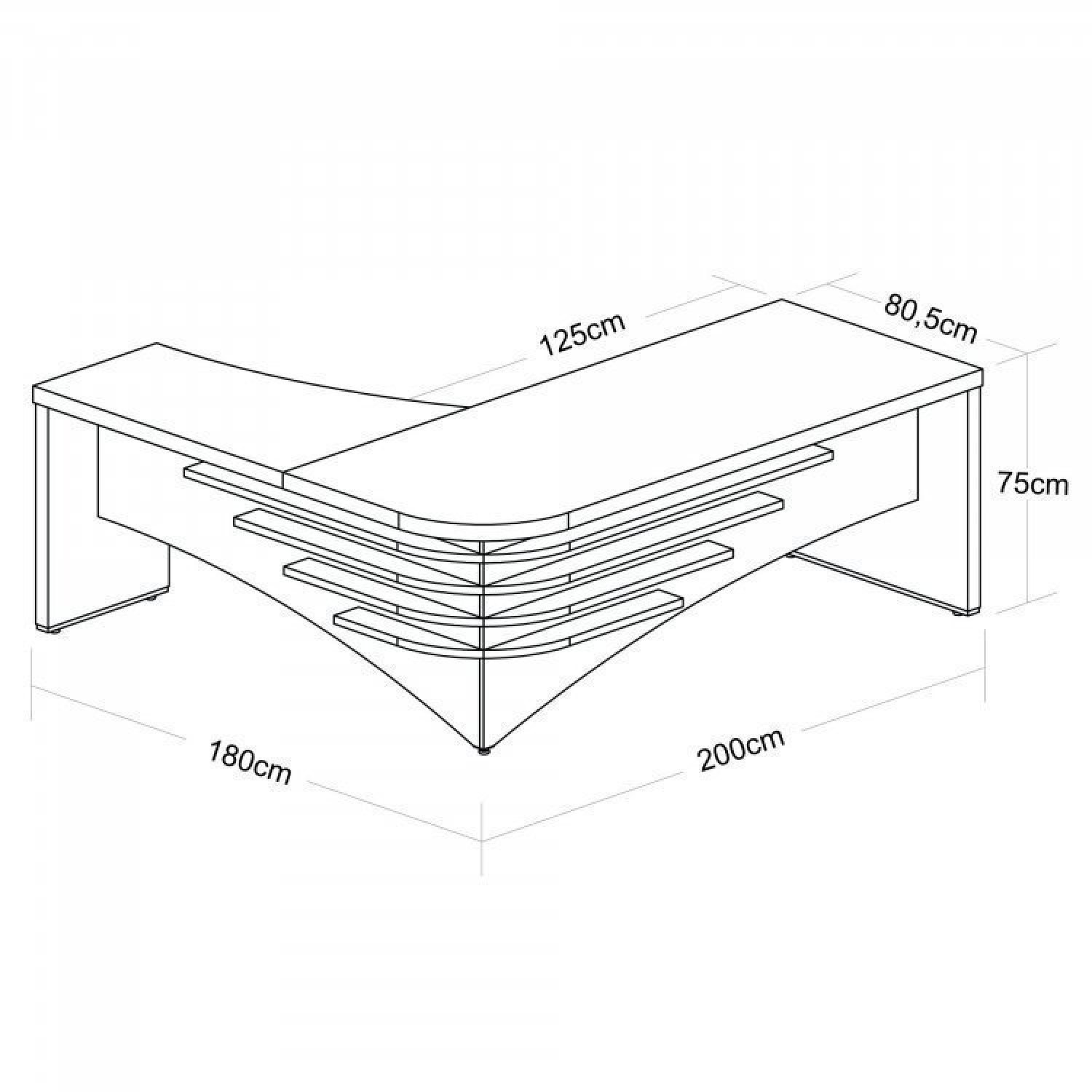 Conjunto Home Office 2 Peças 1 Mesa Tamburato em L 1 Gaveteiro 3 Gavetas com Chave e Rodízios  - 3