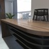 Conjunto Home Office 2 Peças 1 Mesa Tamburato em L 1 Gaveteiro 3 Gavetas com Chave e Rodízios  - 8